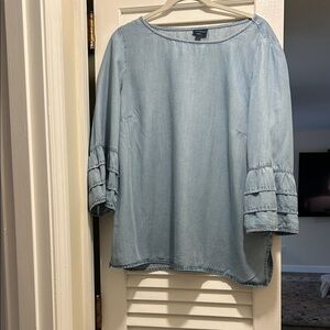 J. Jill Soft Blue Blouse Denim collection